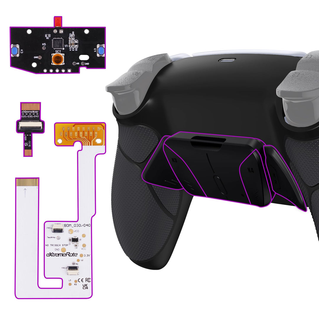 eXtremeRate Programmierbar RISE4 Remap Kit für ps5 Controller BDM-030/040,Remap Board&Rückplate Gehä