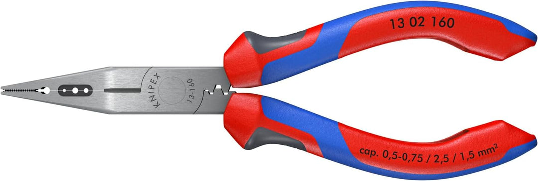 Knipex Verdrahtungszange schwarz atramentiert, mit Mehrkomponenten-Hüllen 160 mm 13 02 160, zange