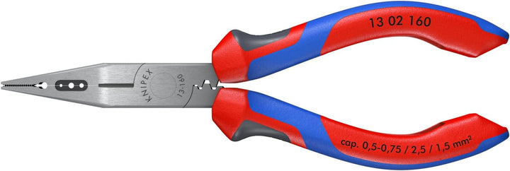 Knipex Verdrahtungszange schwarz atramentiert, mit Mehrkomponenten-Hüllen 160 mm 13 02 160, zange
