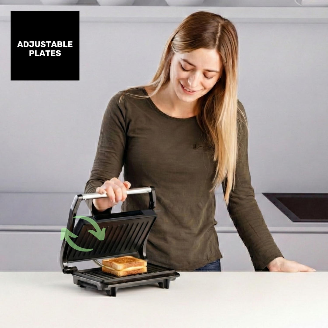 Taurus Amazing GR1700 - 700 W elektrischer Sandwichmaker, mit antihaftbeschichteten Grillplatten, se