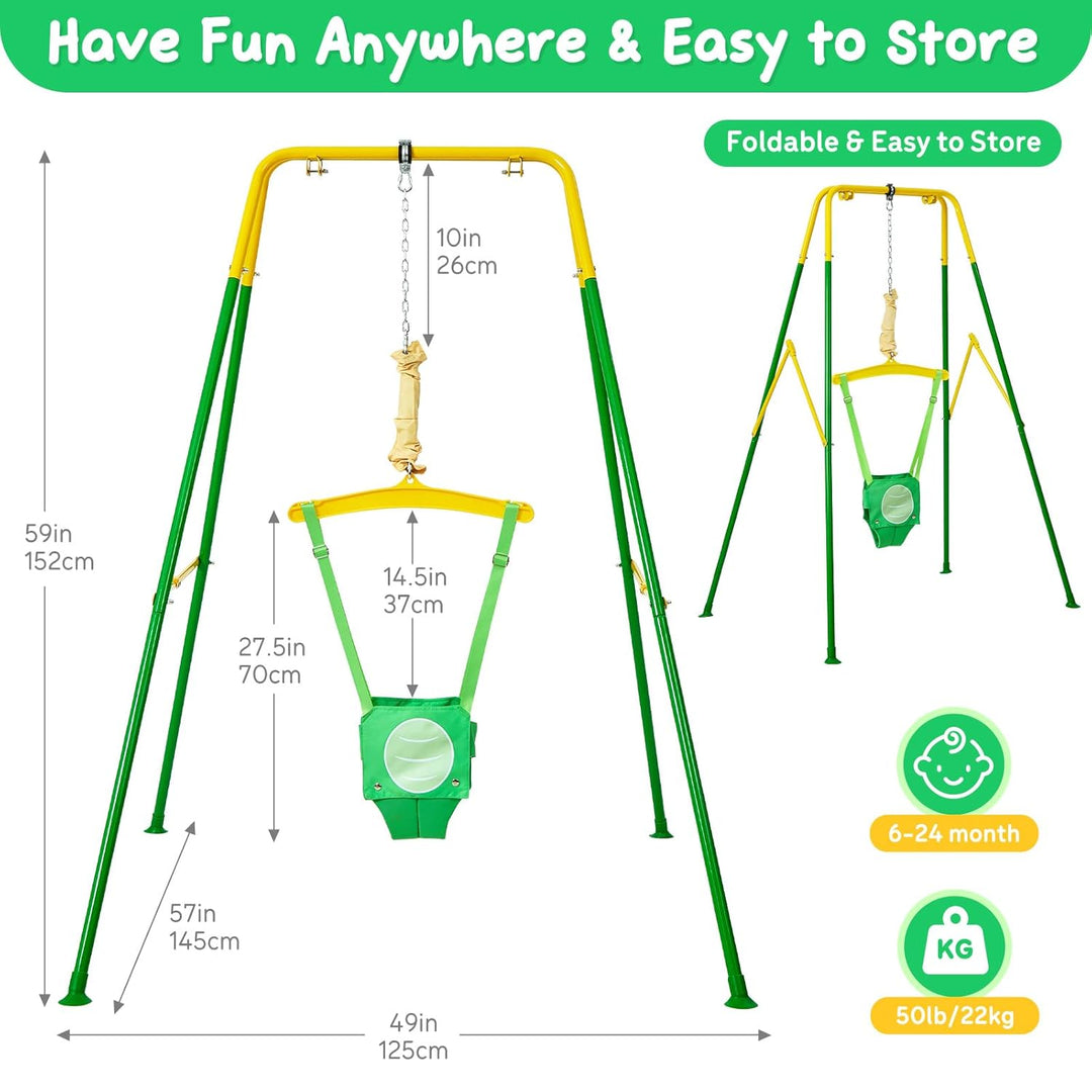 FUNLIO Baby-Hüpfsitz mit Ständer für 6–24 Monate, Babywippe zum Spielen, Hüpfsitz für Kleinkinder, m