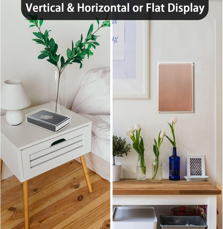 Transparente Vitrine für Bibel, Acryl-Wandhalterung, vertikale & horizontale Vitrinen, Buchvitrine F