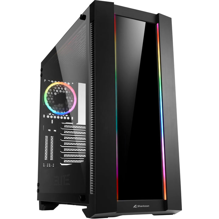 Sharkoon Elite Shark CA200G, PC-Gehäuse, ARGB, 8-Fach RGB-Steuerung, klassischer und vertikaler Graf