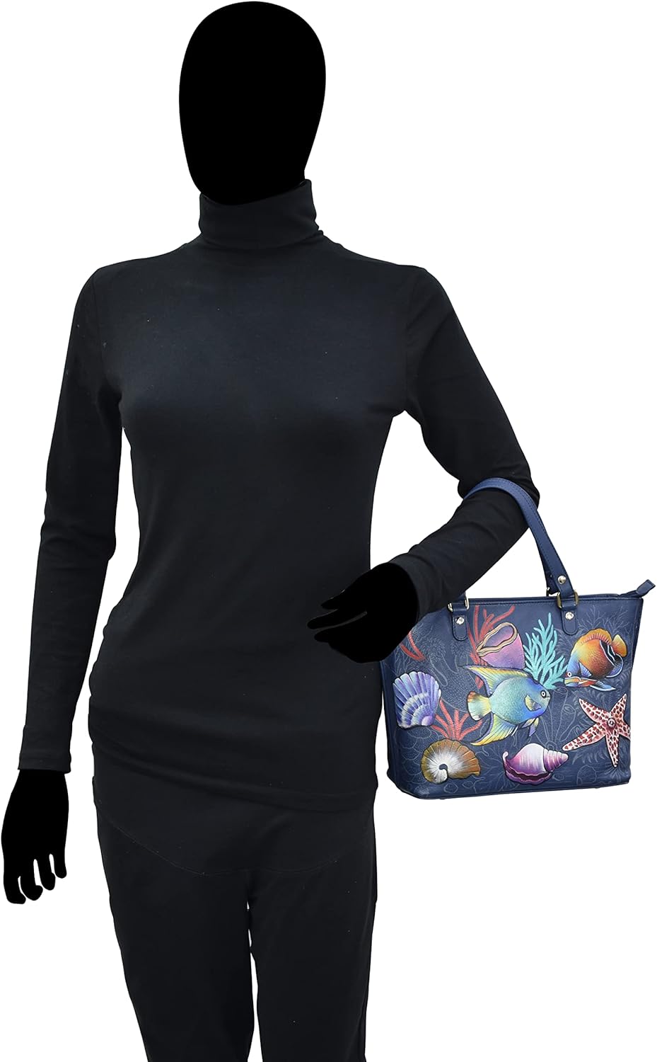 Anuschka Women's Echtleder Medium Tote - Handbemalte Handwerkskunst Mystical Reef, Mystical Reef
