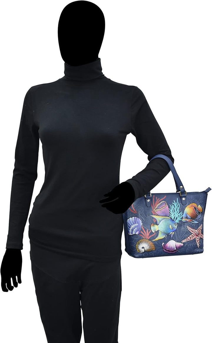 Anuschka Women's Echtleder Medium Tote - Handbemalte Handwerkskunst Mystical Reef, Mystical Reef