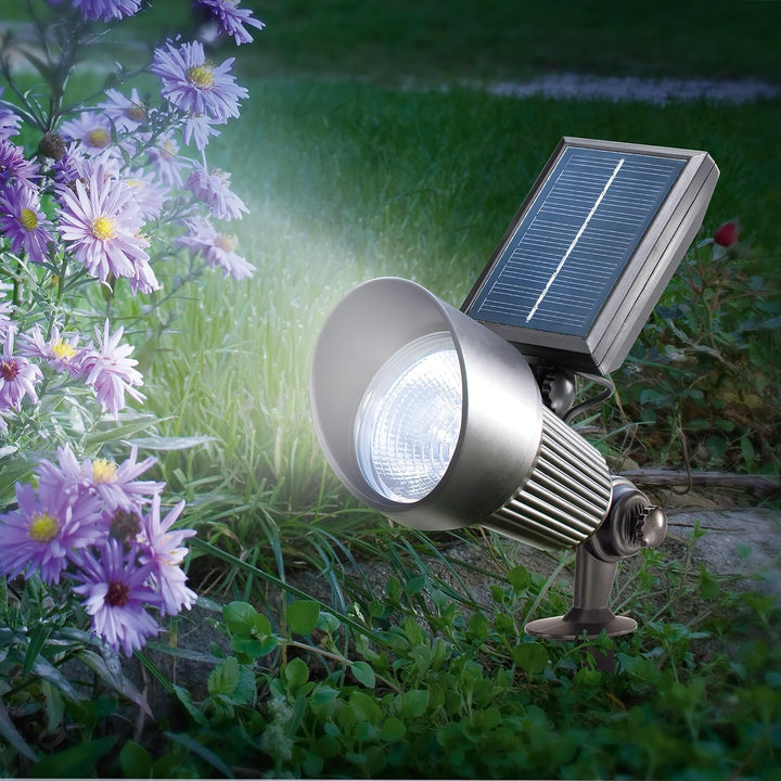Esotec LED Solarspot multicolor, Lichtfarbe und Leuchtmodi wählbar, Aluminium, Solarstrahler, Akku,