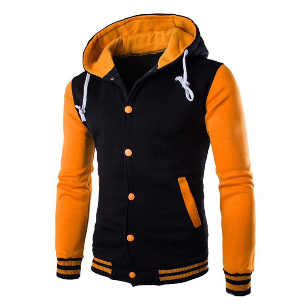 College Jacke Herren mit Kapuze Sportjacke Freizeitjacke Collegiate Jacket Bomberjacke 麭ergangsjacke