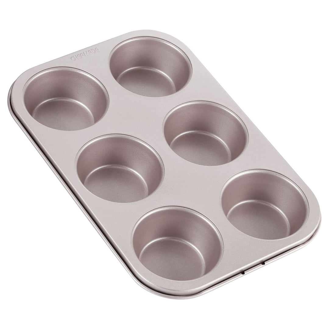 CHEFMADE Muffin Kuchen Pan, 6-hohlraum Nicht-Stick Cupcake Pan Backformen für Ofen Backen (Champagne