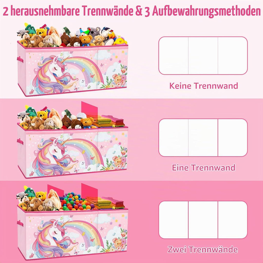 Extra Gross Aufbewahrungsbox mit Deckel Kinder, Zusammenklappbare Oxford-Spielzeugkiste mit Griff fü