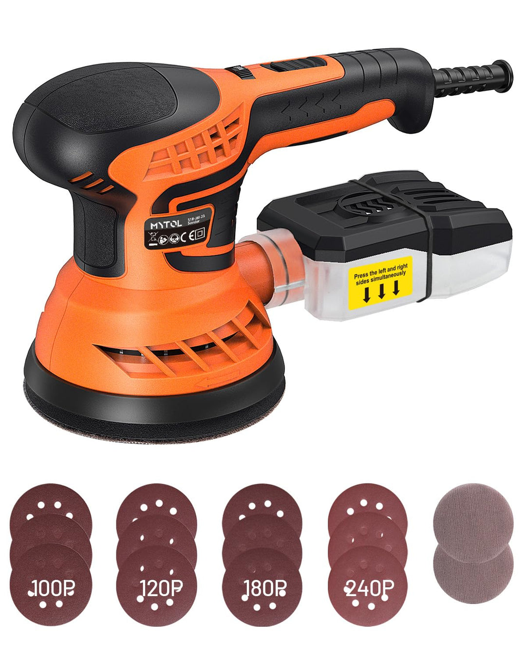 Exzenterschleifer 125mm 350W mit Staubabsaugung | 7-stufig variable Geschwindigkeit 6000-13000 U/min