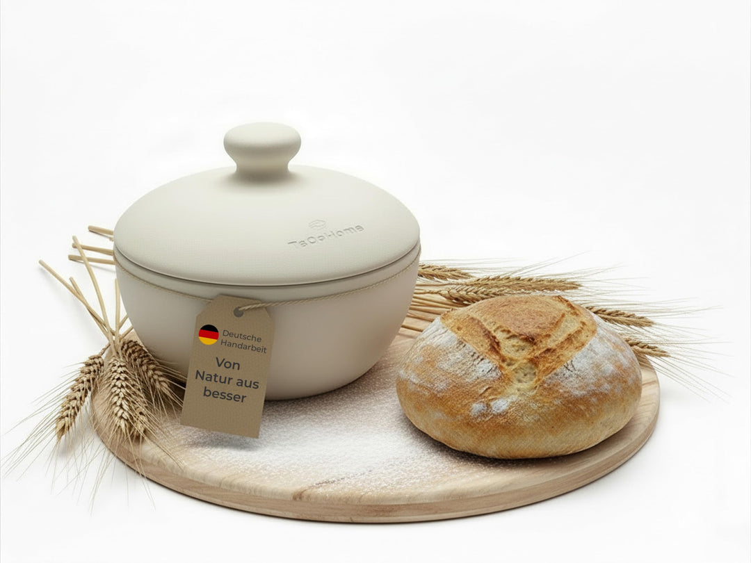 Brotbackform mit Deckel aus Naturton | Brotbackformen Natur-Ton zum Brotbacken | Brotbacktopf aus To