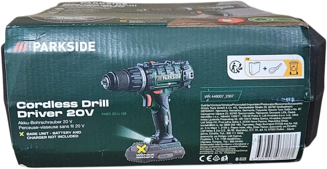 Parkside PARKSIDE® 20V Akku-Bohrschrauber PABS 20-Li E6 Akkuschrauber mit Akku u. Ladegerät