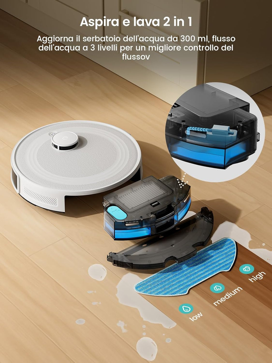 LEFANT M2 Saugroboter Mit Wischfunktion, Mehrstufiges Mapping, Staubsauger Roboter mit No-Go-Zonen,