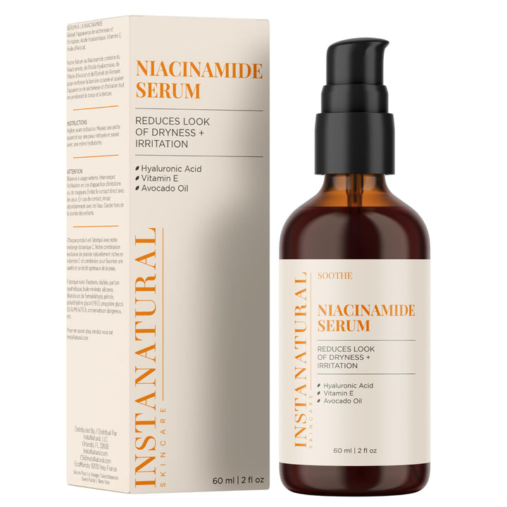 InstaNatural Niacinamid-5% Gesichts-Serum – Anti-Aging Feuchtigkeitsspender mit Vitamin B3. Reduzier