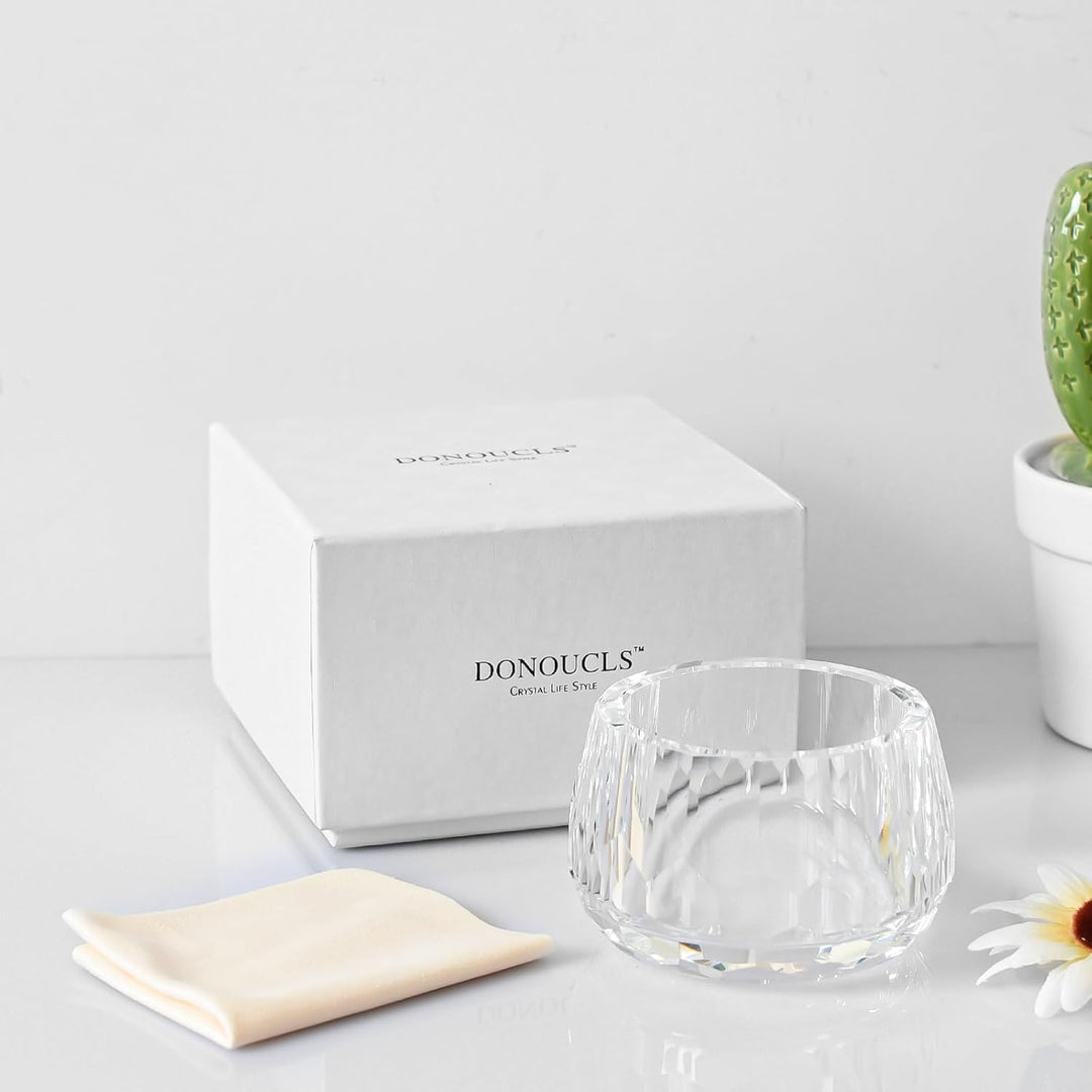 Dekoratives Kristalllagerbox, Eleganter Glas-Süssigkeitenschale für Schmuck, Ringe, Süssigkeiten & k