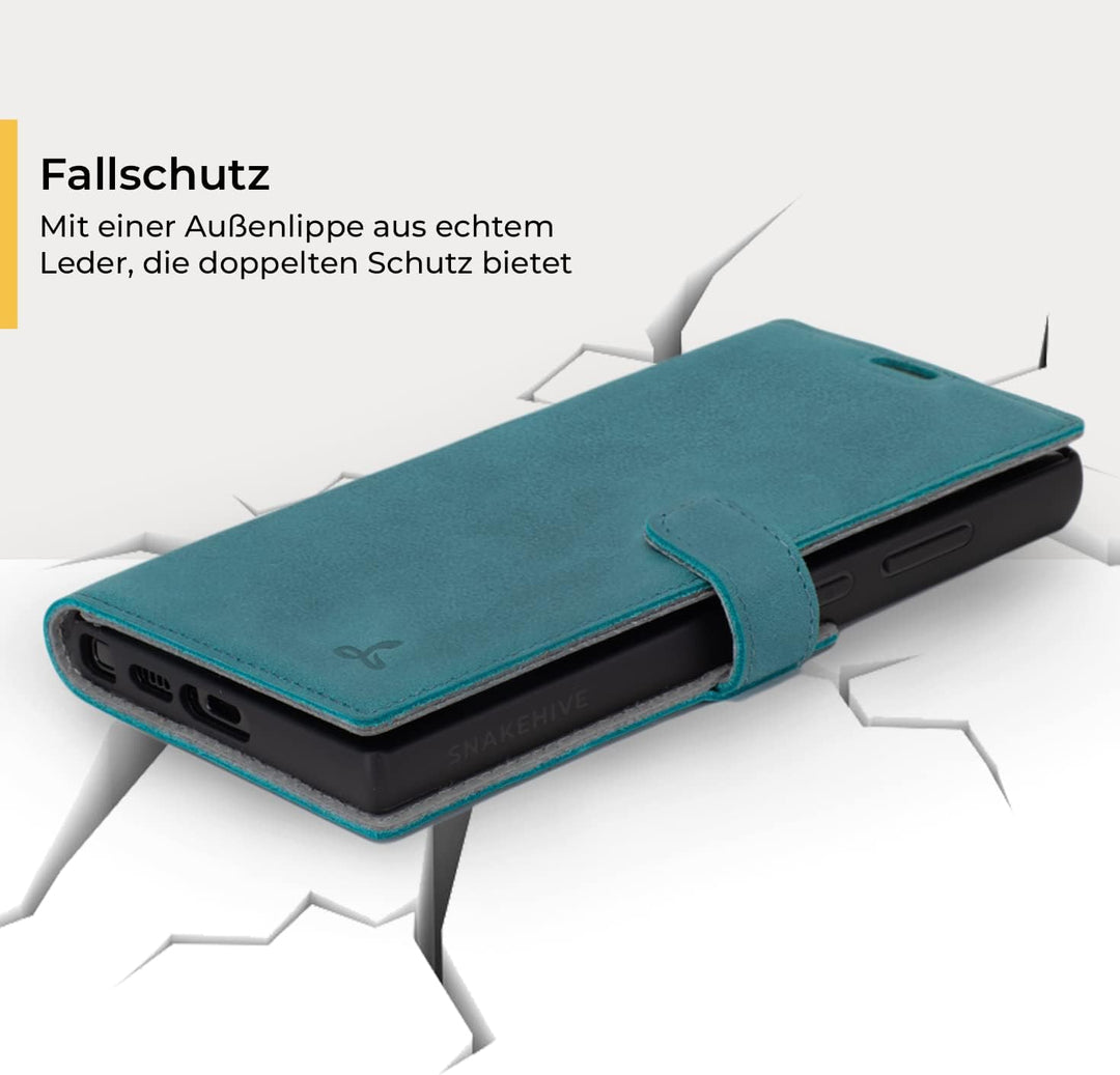 Snakehive Galaxy S23 Ultra Hülle Leder | Stylische Handyhülle mit Kartenhalter & Standfuss | Handyhü