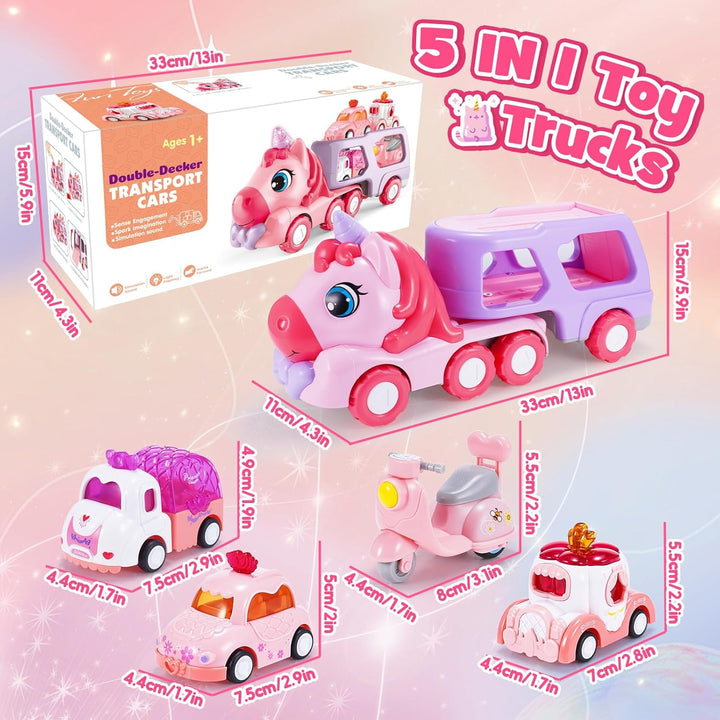 Spielzeug ab 1 2 3 4 5 6 Jahre Mädchen, LKW Spielzeug Geschenk Mädchen 1-6 Jahre Einhorn Geschenke f