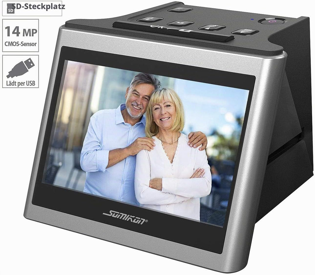 Somikon Diascanner: Stand-Alone-Dia- &amp; Negativscanner, 5"/12,5 cm IPS-Display, 22 MP, HDMI (Dias dig