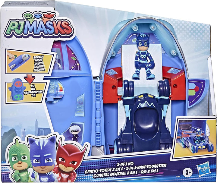 PJ Masks 2-in-1-Hauptquartier Spielset, Hauptquartier und Rakete, Spielzeug für Kinder ab 3 Jahren,