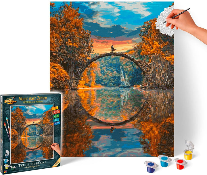 Schipper 609130898 Malen nach Zahlen – Teufelsbrücke am Rakotzsee - Bilder malen für Erwachsene, ink