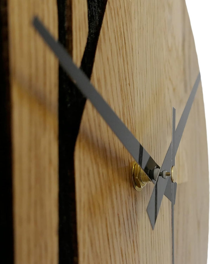 SENTOP Wanduhr aus Holz, Wanduhr aus Eiche, Moderne Wanduhr, Heimdekoration, Wanduhr aus echtem Eich