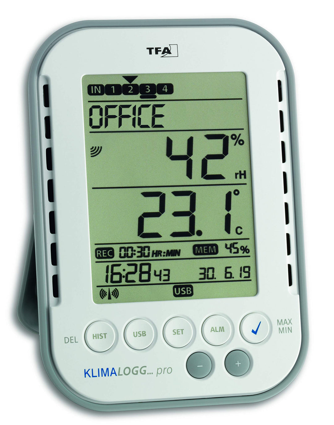TFA Dostmann Klimalogg Pro Profi-Thermo-Hygrometer, 30.3039, mit Datenlogger-Funktion, Alarm-Funktio