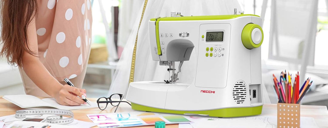 Necchi NC-102D nähmaschine, Innen aus Aluminium-Druckguss, ABS-Gehäuse, Light Green, Regular