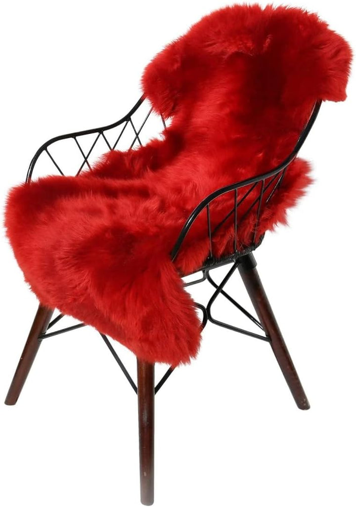 Hollert Lammfell Merino Rot kuschelig flauschig Schaffell waschbar Echtfell Läufer Teppich für Wohnz