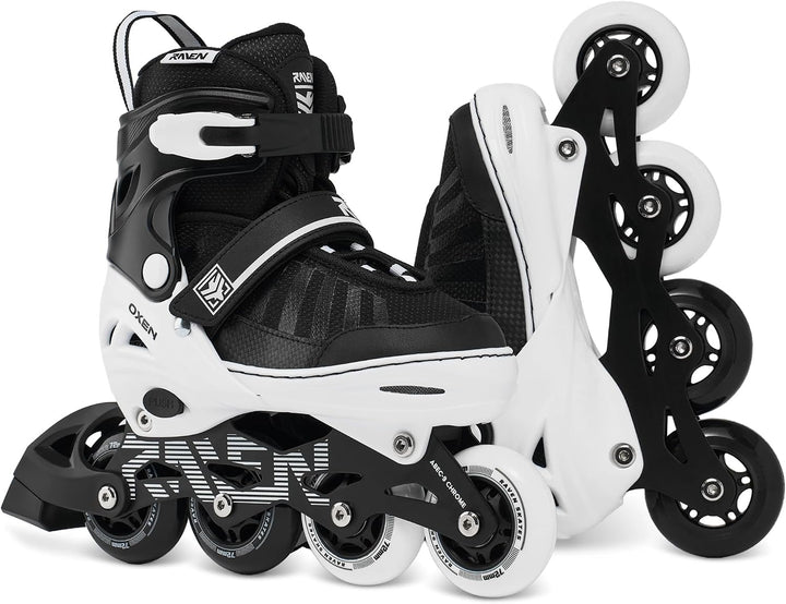 RAVEN Inline Skates Inliner für Kinder und Erwachsene OPTIONAL 2in1 mit Schlittschuhen verstellbar O