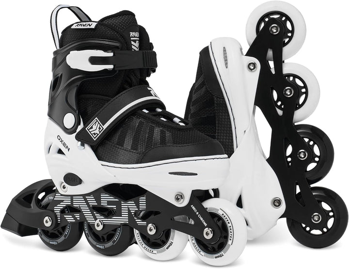 RAVEN Inline Skates Inliner für Kinder und Erwachsene OPTIONAL 2in1 mit Schlittschuhen verstellbar O