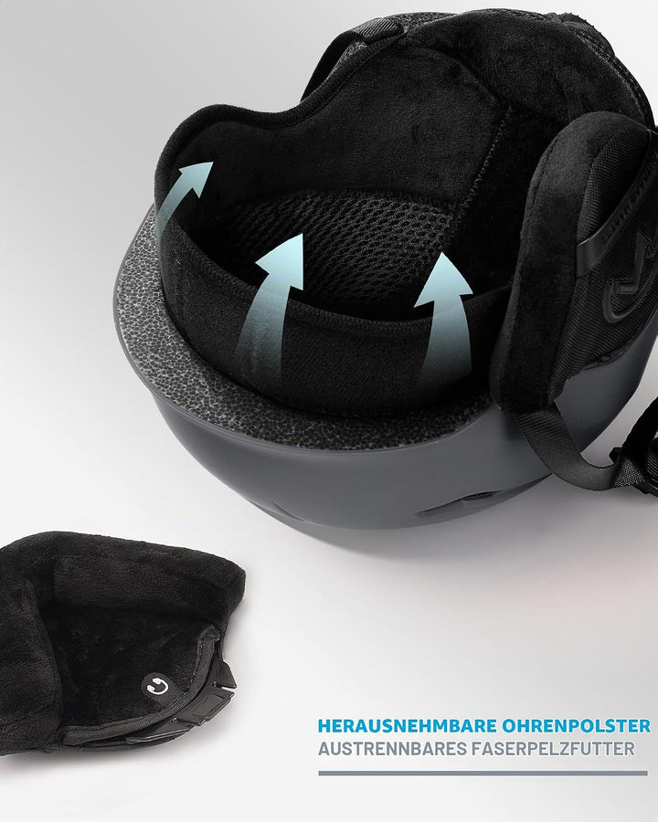 OutdoorMaster Skihelm-Set, Snowboard-Helm mit Brille für Erwachsene - 12 Belüftungsöffnungen - Skihe