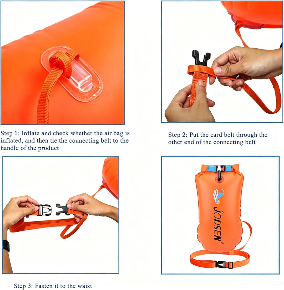 Schwimmboje,Boje Schwimmen Aufblasbare Trockentasche 20l mit Wasserdichter Handytasche,Trockensack f