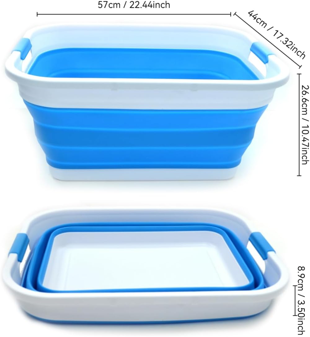 SAMMART 41L Collapsible Plastic Laundry Basket - Foldable Pop Up Storage Container/Organizer - Porta
