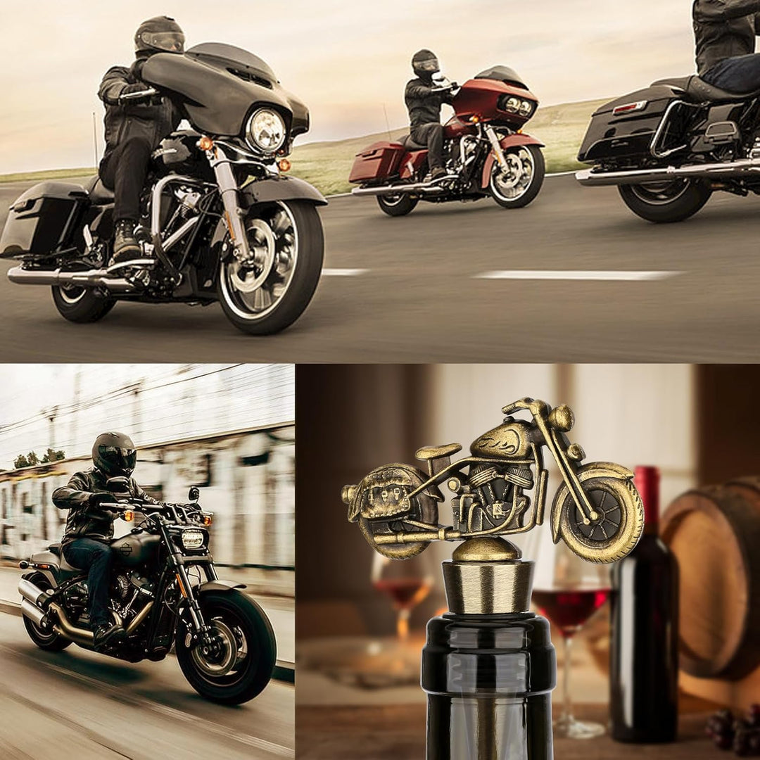 LKKCHER Motorrad Weinflaschenverschluss, Weihnachtsgeschenke Weinsparer, Motorrad Geschenke für Männ