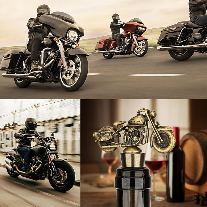 LKKCHER Motorrad Weinflaschenverschluss, Weihnachtsgeschenke Weinsparer, Motorrad Geschenke für Männ