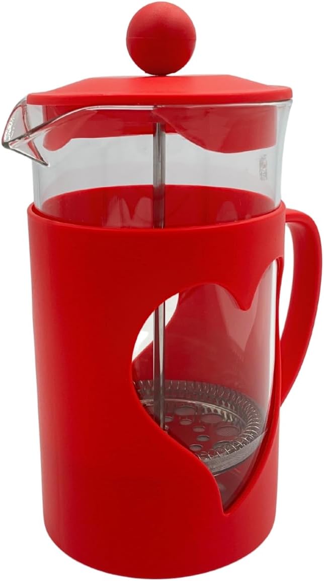 3 Pagen® Kaffeebereiter rot 600 ml (3 Tassen) – French Press Kaffeezubereiter für zuhause, Unterwegs