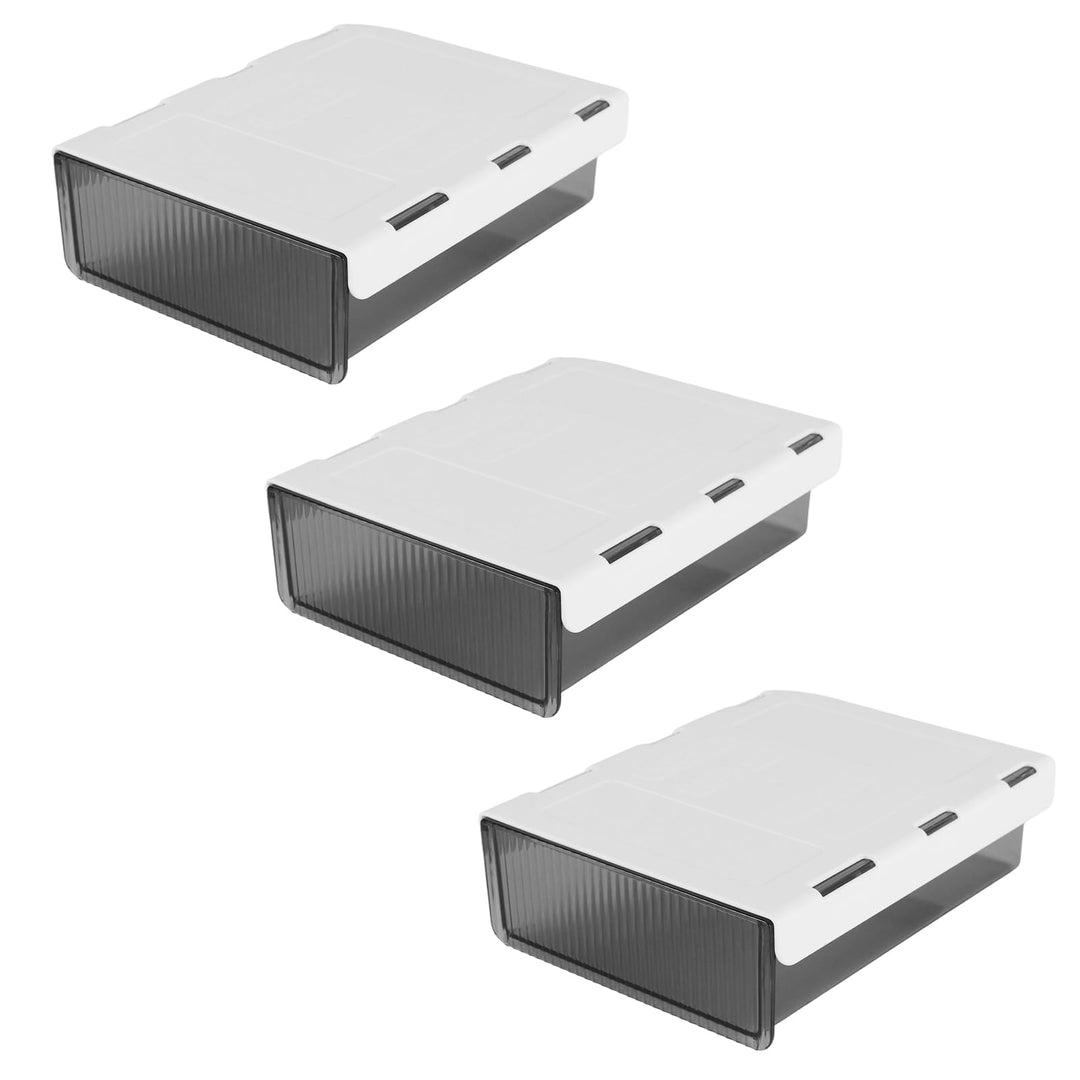 MUKSEUT 3 Stück Selbstklebende Schublade Unter Schreibtisch, 21x17x6cm Versteckte Unterbau Schublade