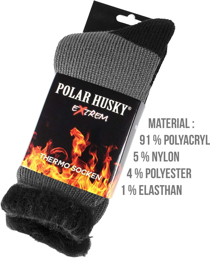 Polar Husky® 6 Paar Super Warme Thermo Socken! Vollplüsch/Perfekt geeignet für Stiefel Extrem/Hot/Gr