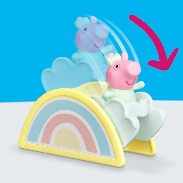 Peppa Wutz Evies Babyzimmer-Set mit 1 Figur und 7 Accessoires, passt zum Spielset Peppas grosses Hau
