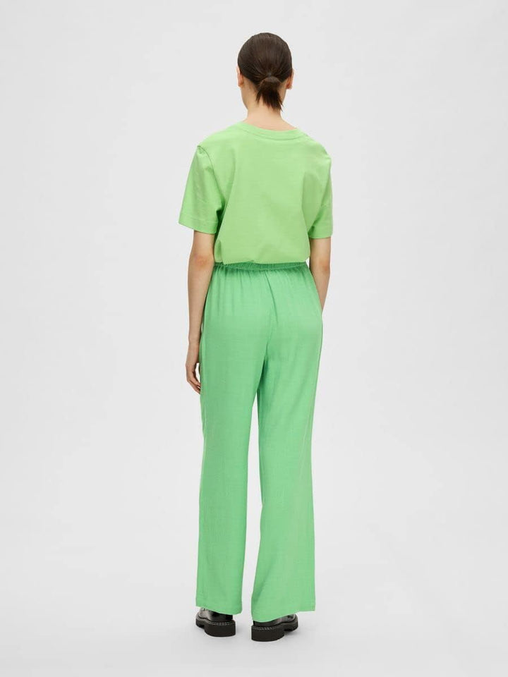 MAMALICIOUS Damen Slfviva-gulia Hw Long Linen Pant Noos 34 Absinthe Green, 34 Absinthe Green