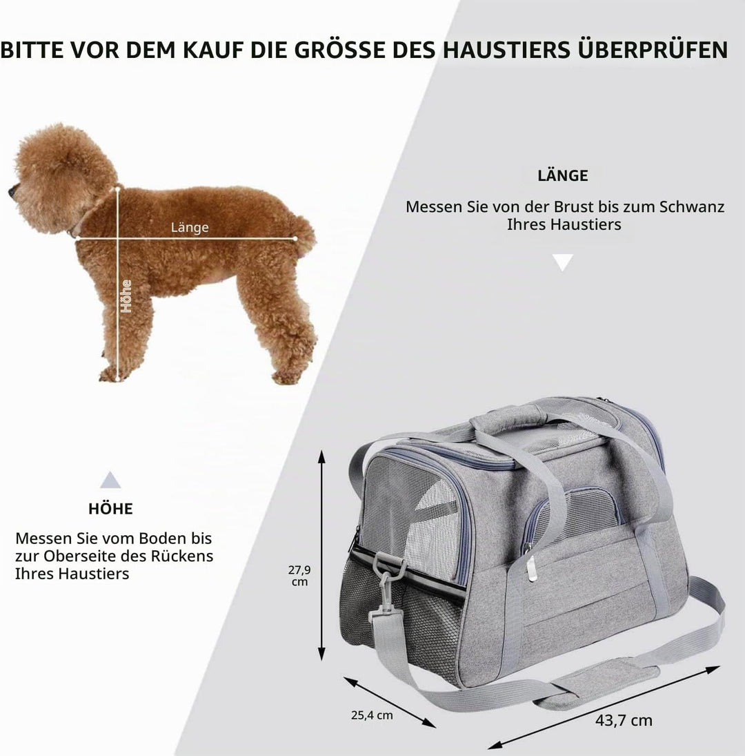 kleine Hunde Transportbox,transportbox Katze, Atmungsaktive und Faltbare Hundebox mit Verstellbarem,