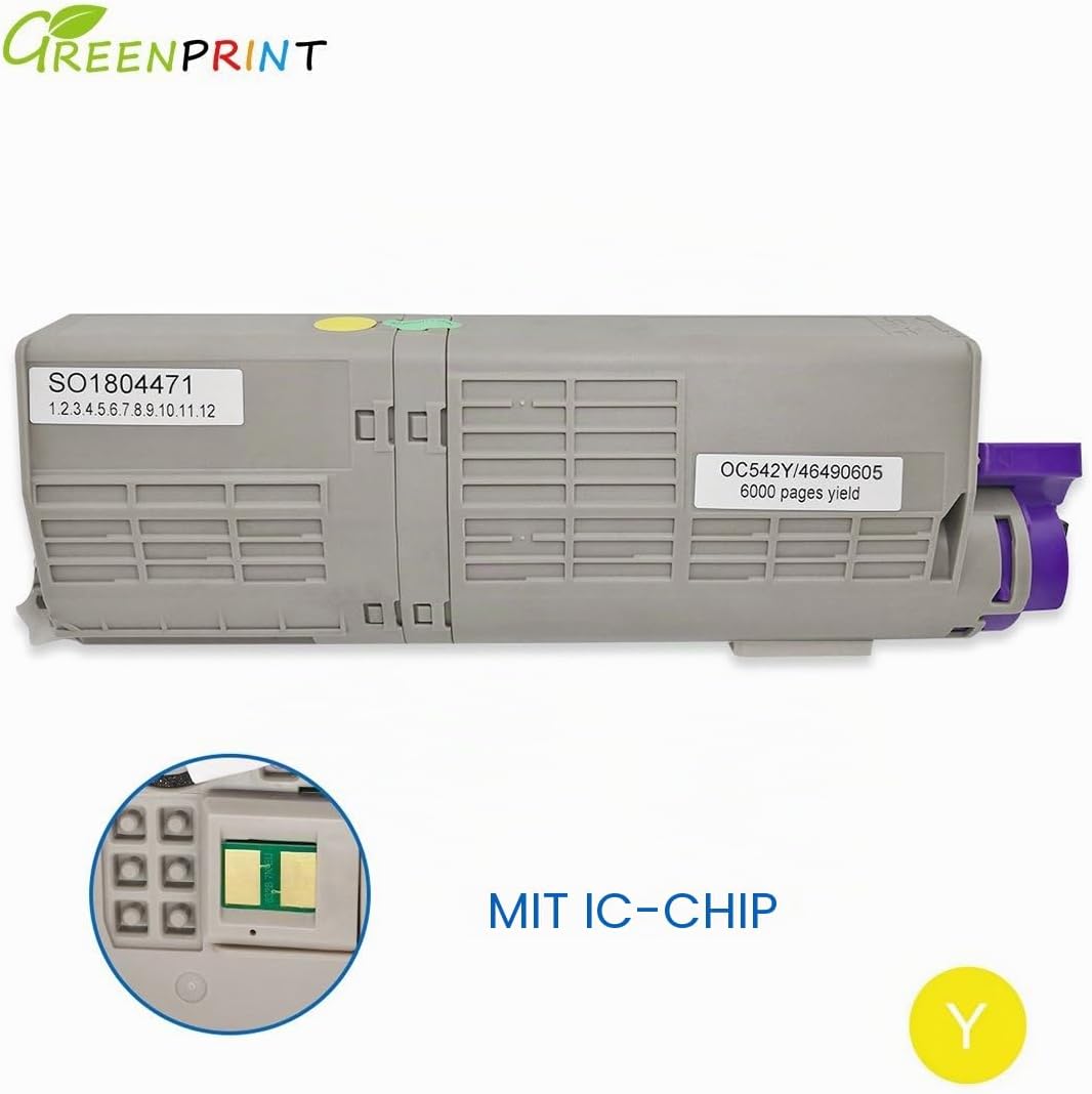 GREENPRINT 4 Farben Kompatible Tonerkartuschen C542 C532 MC563 MC573 7000 Seiten für Schwarz &amp; 6000