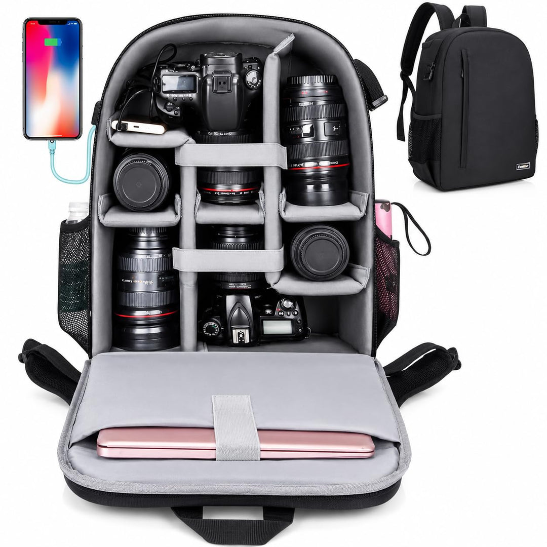 CADeN Kamerarucksack Camera Backpack Wasserabweisend Kameratasche Fototasche Kompatibel mit Sony Can