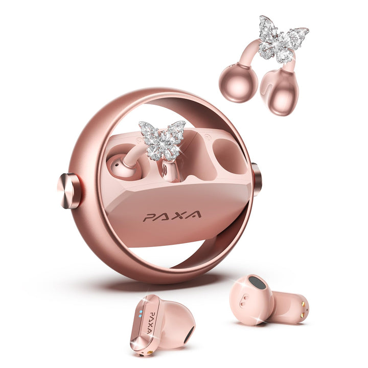 PAXA 3-in-1-Ohrringe Open Ear Kopfhörer, Stylische Modische Open Ear Kabellose Clip kopfhörer In Ear