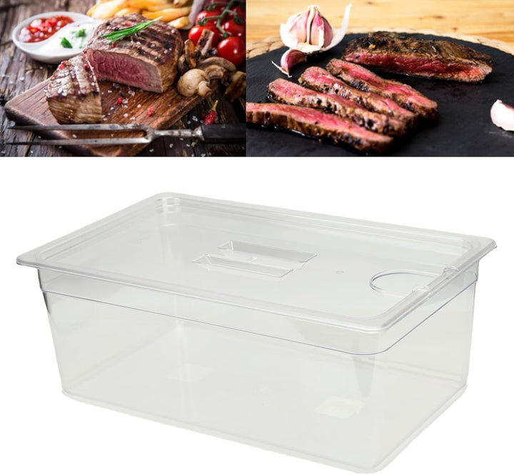 Qcwwy Weiteres Zubehör für Küchengeräte, Sous-Vide-Behälter mit Deckel, 25 Liter, für Praktisch Alle