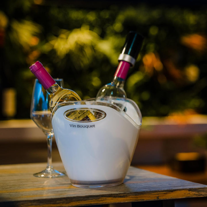 VB VIN BOUQUET FIE 976 Eiswürfelbehälter, 2 Flaschen, ideal zum Abkühlen Ihrer Flaschen in Weiss 2 F