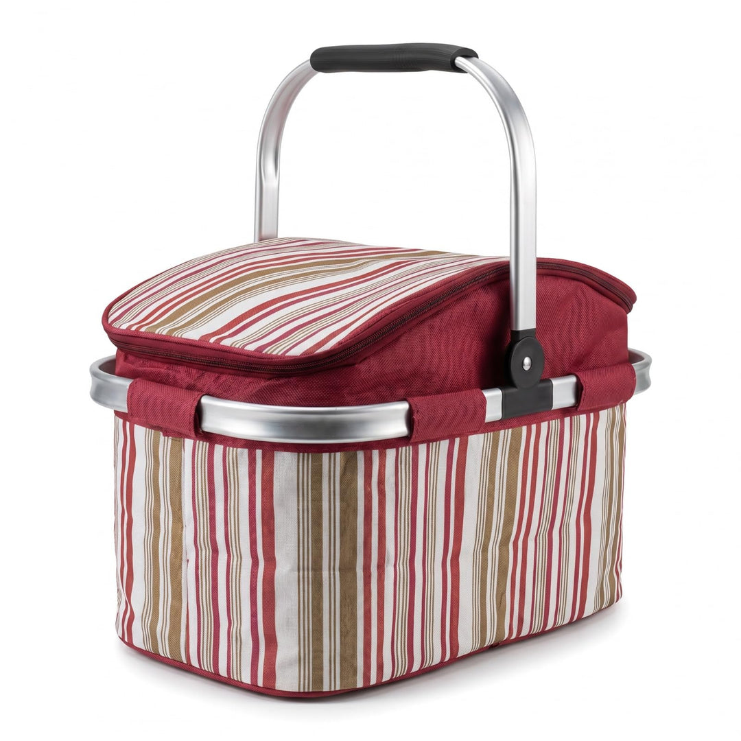 Einkaufskorb Faltbar Isolierkorb 27L,Wasserdichter Thermokorb mit Aluminiumrahmen,Kühltasche für Pic