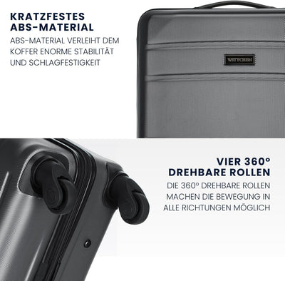 WITTCHEN Grosser Koffer Trolley Koffer Reisekoffer aus ABS Hartschalen Trolley 4 Rollen Kombinations