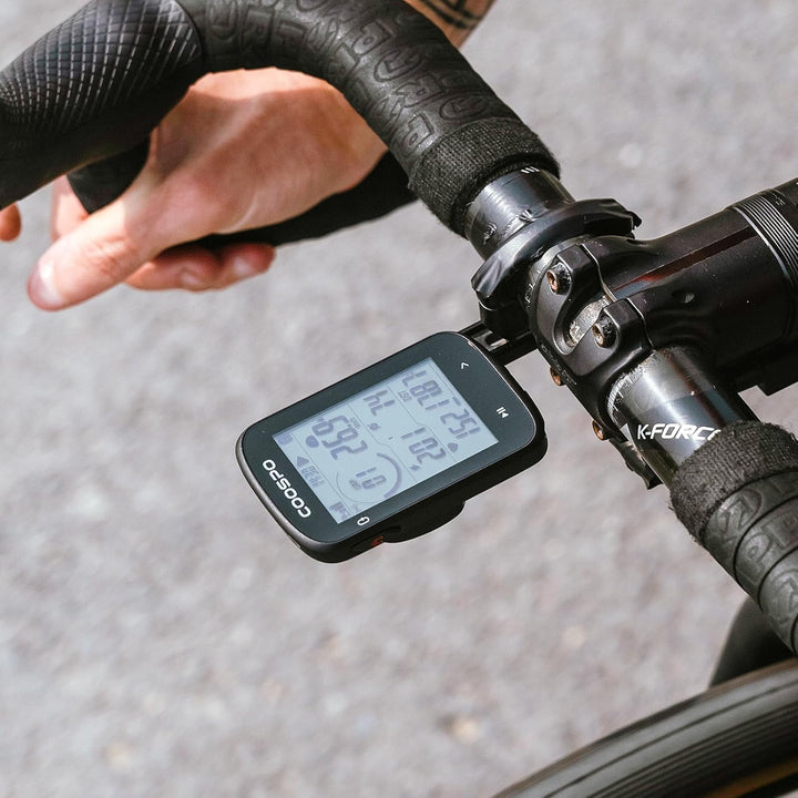 COOSPO Fahrradcomputer Fahrrad GPS Real Road CS500, Fahrradcomputer mit Navigation, 45 Stunden Akkul