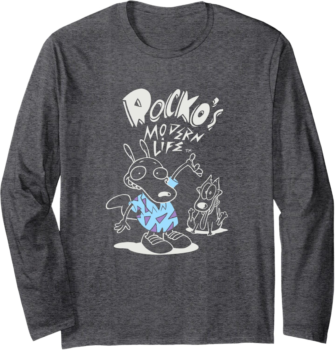 Rocko's Modern Life Outline Contrast Retro Langarmshirt